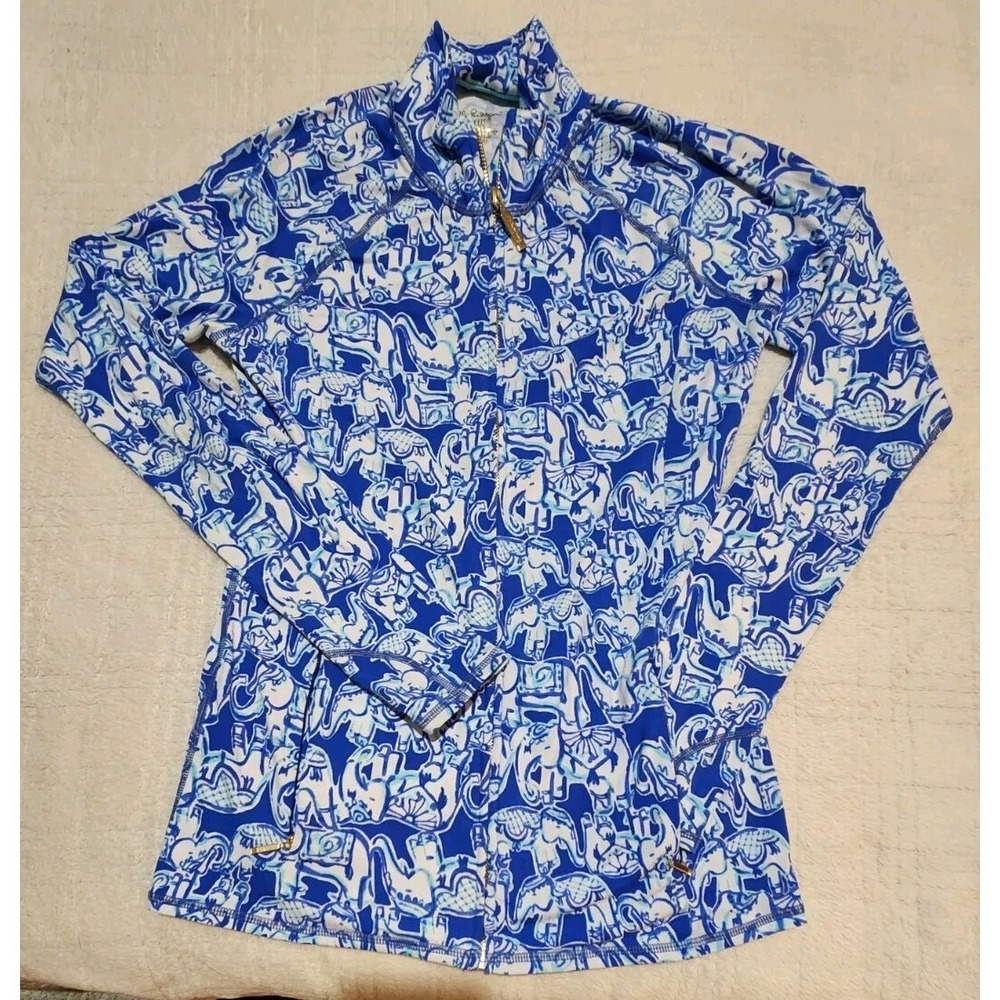 Lilly Pulitzer Pullover Women XS Skipper Popover Lilly Loves Palm Beach UPF 50+